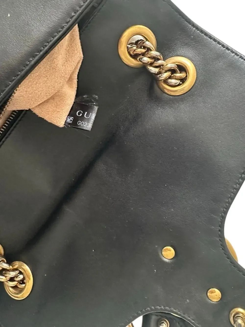 Gucci Marmont Black Quilted GG Chain Shoulder Bag - Picture 10 of 16
